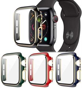 img 3 attached to [Набор из 4 штук] Чехол BOTOMALL с защитным стеклом для экрана для Apple Watch 38 мм - Серия 3/2/1 Полное покрытие Тонкий защитный чехол легкий и прочный для iWatch