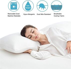 img 2 attached to OYT Cooling Shredded Memory Foam Bed Pillows - Set of 2 Standard Size, Adjustable Loft Pillows for Sleeping, with Washable Hypoallergenic Cover - Ideal for Back and Side Sleepers