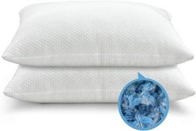 img 4 attached to OYT Cooling Shredded Memory Foam Bed Pillows - Set of 2 Standard Size, Adjustable Loft Pillows for Sleeping, with Washable Hypoallergenic Cover - Ideal for Back and Side Sleepers