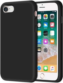 img 4 attached to Anuck Phone Case for iPhone SE 2020, iPhone 8, iPhone 7 - Non-Slip Liquid Silicone Gel Rubber Bumper - Black