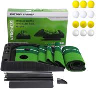 indoor golf putting mat - premium simulated training practice green with ball return and 12 bonus balls, perfect gift and game for golf lovers, ideal for home and office use logo