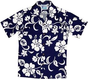 img 1 attached to 🌺 Classic Hibiscus Hawaiian Shirt for Boys: RJC Boys' Clothing Collection