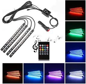 img 4 attached to 🌈 Uniwit Car LED Strip Light: Multicolor Music Interior Lighting Kit with Wireless Remote & Sound Active Function