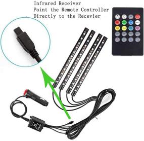 img 2 attached to 🌈 Uniwit Car LED полоска света: Многоцветный музыкальный комплект внутреннего освещения с беспроводным пультом управления и функцией активации звука