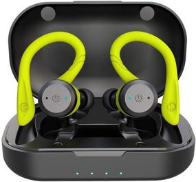 img 4 attached to 🎧 Wireless Earbuds with Bluetooth 5.0, Mic, HiFi Bass, IPX7 Waterproof, TWS Stereo Headsets, Noise Cancelling, Earphones with Battery Charging Case - Green