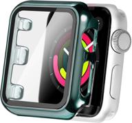 📱 secbolt 38mm apple watch band with built-in tempered glass screen protector - darkgreen, all around protective case for iwatch series 3/2/1 logo