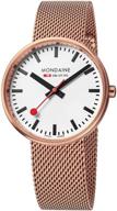 mondaine womens quartz stainless steel plated casual logo