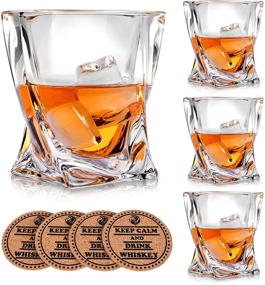 img 4 attached to 🥃 Whiskey Glass Coasters from Twist Glassware