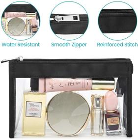 img 1 attached to Cambond Clear Makeup Bag - Waterproof Transparent Toiletry Bag TSA Approved for Travel, Bathroom Organization - Includes Clear Pencil Case Stationery Holder (2 Pack)