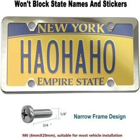 img 1 attached to 🔒 Ultimate Protection for Your License Plate: Stainless Steel Frame & Clear Cover Combo, Unbreakable Car Tag Protector - US Standard Fit, Screws, Chrome Caps, Rattle Proof Pads!