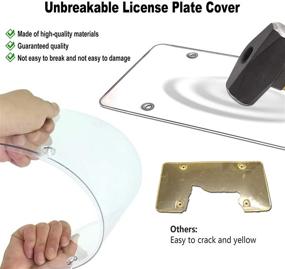 img 2 attached to 🔒 Ultimate Protection for Your License Plate: Stainless Steel Frame & Clear Cover Combo, Unbreakable Car Tag Protector - US Standard Fit, Screws, Chrome Caps, Rattle Proof Pads!