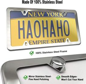img 3 attached to 🔒 Ultimate Protection for Your License Plate: Stainless Steel Frame & Clear Cover Combo, Unbreakable Car Tag Protector - US Standard Fit, Screws, Chrome Caps, Rattle Proof Pads!