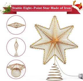 img 1 attached to 🎄 Enhance Your Christmas Décor with VersionTECH. Christmas Tree Topper - 20 LED Glitter Lights, Battery Operated Golden Star Treetop