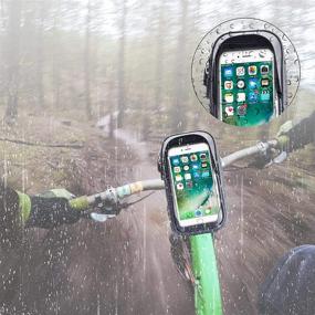 img 2 attached to 🚲 Waterproof Bike Handlebar Bag with 360° Rotatable Phone Mount - For Under 6'' Smartphones