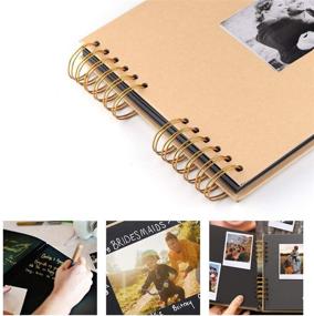 img 2 attached to 📸 DIY Photo Album, Vintage Spiral Scrapbook Photo Book for Birthday, Valentine's Day, Wedding Gift - 12"x8" - (YELLOW1)