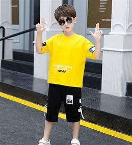 img 3 attached to 👕 Boys' Summer Clothing Sets: Sleeve T-Shirt and Shorts