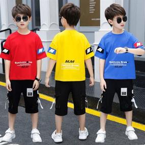 img 2 attached to 👕 Boys' Summer Clothing Sets: Sleeve T-Shirt and Shorts