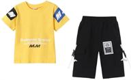 👕 boys' summer clothing sets: sleeve t-shirt and shorts logo