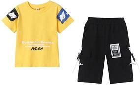 img 4 attached to 👕 Boys' Summer Clothing Sets: Sleeve T-Shirt and Shorts