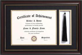 img 4 attached to ELSKER&amp;HOME 11x17 Diploma Frames: Showcase Your 8.5x11 Certificate with Tassel Holder and Elegant Mahogany Shadow Box Design; Double Mat in Black with Gold Rim