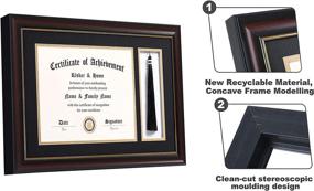 img 1 attached to ELSKER&amp;HOME 11x17 Diploma Frames: Showcase Your 8.5x11 Certificate with Tassel Holder and Elegant Mahogany Shadow Box Design; Double Mat in Black with Gold Rim