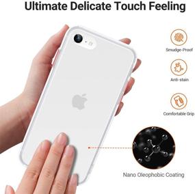 img 2 attached to TORRAS Shockproof iPhone SE 2020 & iPhone 8 Case [Drop Test Approved] Translucent Matte Back Protective Silicone Bumper - White