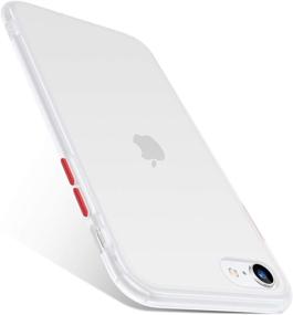 img 4 attached to TORRAS Shockproof iPhone SE 2020 & iPhone 8 Case [Drop Test Approved] Translucent Matte Back Protective Silicone Bumper - White