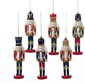 img 2 attached to 🎄 Kurt Adler Wooden Nutcracker Ornaments: Set of 6 Assorted Decorations