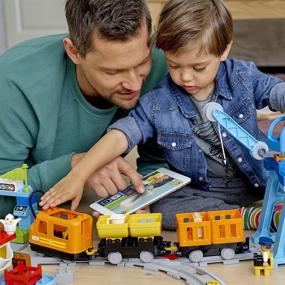 img 2 attached to LEGO DUPLO Cargo Train 10875 - Battery-Powered Building Blocks Set, Top Engineering and STEM Toy for Toddlers (105 Pieces)