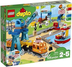 img 1 attached to LEGO DUPLO Cargo Train 10875 - Battery-Powered Building Blocks Set, Top Engineering and STEM Toy for Toddlers (105 Pieces)
