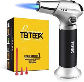 img 4 attached to TBTEEK Kitchen Torch: Versatile Butane Torch for Culinary Delights, 🔥 BBQ, Baking, and DIY Soldering - Adjustable Flame & Safety Lock Included!