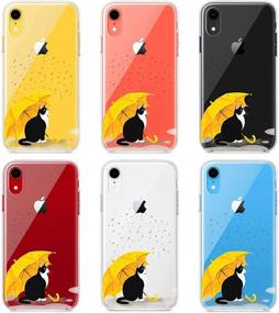 img 1 attached to 🐱 MURMAZ iPhone XR Case - Clear Cute Cat in The Rain Design - Transparent, Slim Hard Back Soft Bumper Hybrid Protective Cover - Pet Animal Cartoon Phone Case for Girls and Women (Rainy Cat XR)