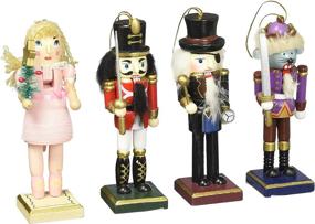 img 2 attached to Exquisite Set of 4 Handpainted Wood Nutcracker Ornaments by Burton & Burton