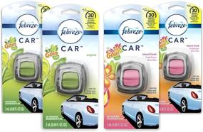 img 4 attached to Febreze Car Air Fresheners: 2 Gain Original & 2 Gain Island Fresh Scents, Strong Odor Eliminator (4 Count)