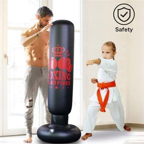 img 2 attached to 🥊 Inflatable Punching Bag for Kids and Women - Portable Indoor Boxing Bag for Children and Adults, Ideal for Karate Practice