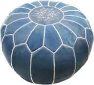 👌 exquisite & stunning marrakesh style poufs - handcrafted moroccan leather pouf, genuine leather poufs, ideal for home and wedding gifts, unstuffed (blue jean) logo