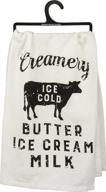 🍦 primitives by kathy creamery ice cold butter ice cream milk cotton kitchen towel - 28-inch logo