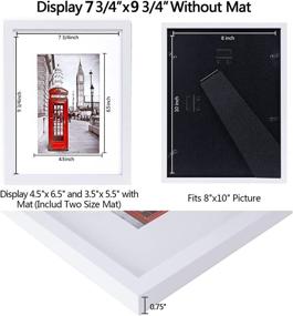 img 1 attached to 🖼️ eletecpro Solid Wood Picture Frames Set of 4 with Tempered Glass - Versatile Display for 8x10", 4x6 & 5x7 Photos - White, Wall & Tabletop Mount with Hardware Included