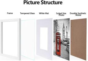 img 2 attached to 🖼️ eletecpro Solid Wood Picture Frames Set of 4 with Tempered Glass - Versatile Display for 8x10", 4x6 & 5x7 Photos - White, Wall & Tabletop Mount with Hardware Included