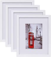 🖼️ eletecpro solid wood picture frames set of 4 with tempered glass - versatile display for 8x10", 4x6 & 5x7 photos - white, wall & tabletop mount with hardware included logo