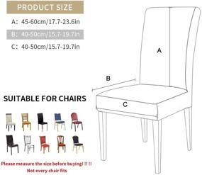 img 3 attached to Набор из 6 рождественских чехлов на стулья - тянущиеся чехлы для стульев Parsons для столовой, защита от Санта-Клауса - стулья-протекторы, стирка, чехол на кухонный стул из спандекса - праздничное украшение для вечеринки.