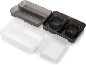 img 3 attached to Yesland 14 Pack Desk Drawer Organizer Tray- Efficient Plastic Separators for Neat Office, Kitchen, Bathroom, and Makeup Storage (Grey, White)