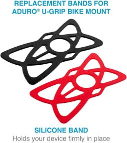 img 1 attached to 🚴 Aduro Pack of 2: Replacement Rubber/Silicone Bands for U-Grip Plus Universal Bike/Motorcycle Handlebar Mount - Compatible with Smartphones, iPhone, Samsung, Motorola (Black + Red)