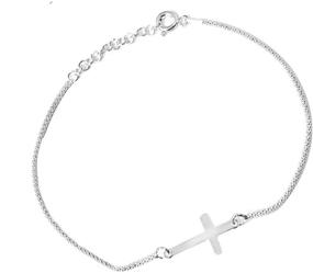 img 3 attached to 🔀 Ritastephens Sterling Silver Sideways Cross Jewelry - Italian-Made Bracelet or Necklace (7" & 16")