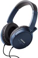 edifier h840 audiophile over-the-ear headphones - hi-fi closed monitor music listening - blue logo