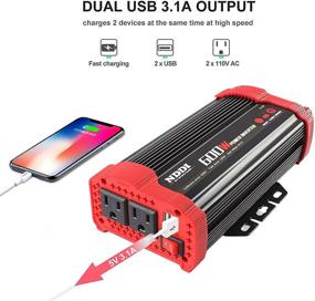 img 2 attached to 🚗 NDDI 600W Car Power Inverter: 12V DC to 110V AC Converter & Dual USB Quick Car Charger - Efficient Performance!