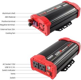 img 1 attached to 🚗 NDDI 600W Car Power Inverter: 12V DC to 110V AC Converter & Dual USB Quick Car Charger - Efficient Performance!