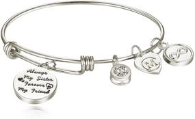 img 3 attached to Sister Friend Expandable Charm Bracelets - Unbreakable Bond, Forever Friends