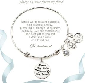 img 2 attached to Sister Friend Expandable Charm Bracelets - Unbreakable Bond, Forever Friends