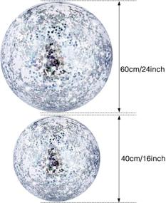 img 3 attached to Hsei Inflatable Glitter Beach Ball Set - 3-Piece Floatable Confetti Ball for Summer Beach, Pool, and Party Favor